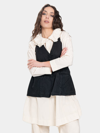 Open-Back Buttoned Vest