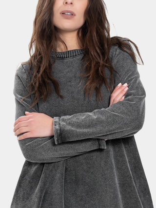 Knit Collar Midi Sweatshirt Dress