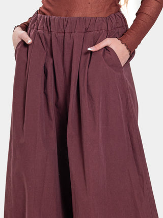 Cotton Trousers with Ruched Hem