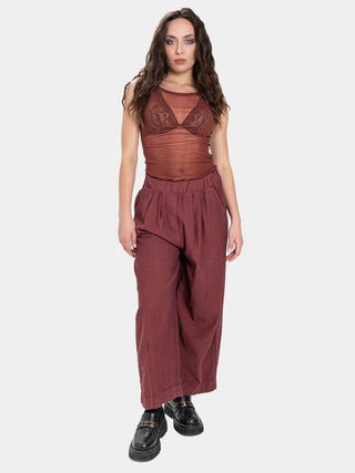 Elastic Waist Pleated Trousers