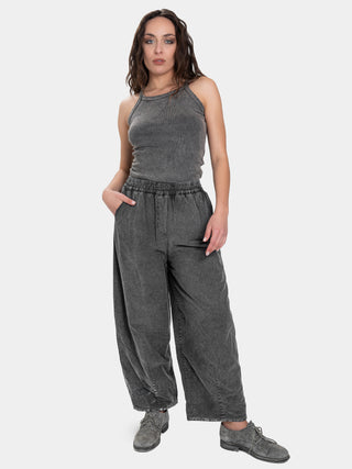 Padded Cotton Elastic Waist Trousers