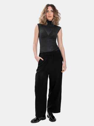 Embossed Elastic Waist Trousers