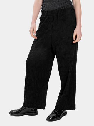 Embossed Elastic Waist Trousers