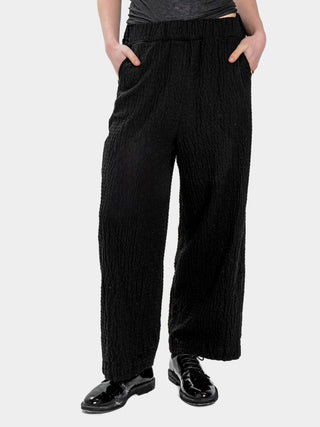 Embossed Elastic Waist Trousers