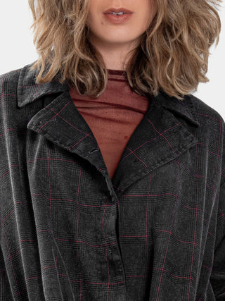 Double Breasted Plaid Coat