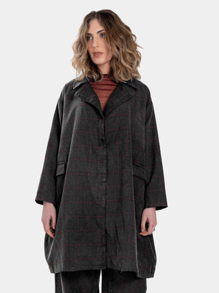 Double Breasted Plaid Coat