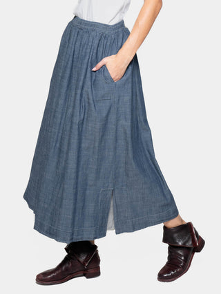 Layered Hem Midi Skirt