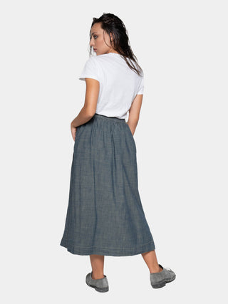 Layered Hem Midi Skirt