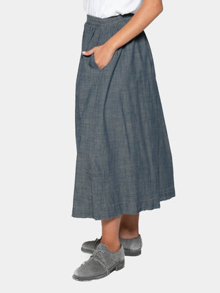 Layered Hem Midi Skirt