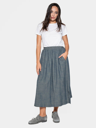 Layered Hem Midi Skirt