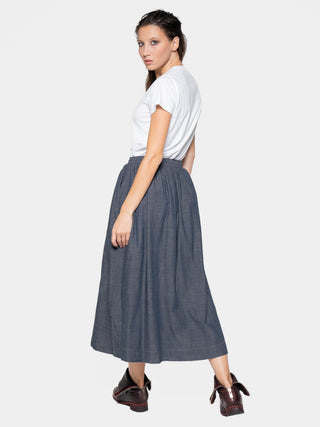 Layered Hem Midi Skirt