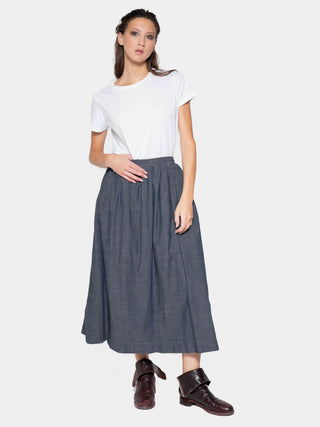 Layered Hem Midi Skirt