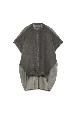 Egg-shaped Shirt with Band Collar