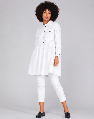 Cotton-Tierd-Ruffle-Patch-Pocket-Overcoat-white by baci