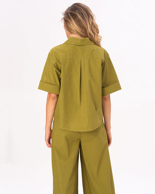 Drop-3-4-Sleeve-Cotton-Button-Up=Shirt-back by baci