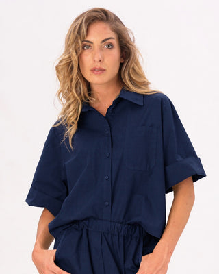Drop-3-4-Sleeve-Cotton-Button-Up=Shirt by baci