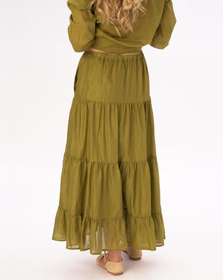 Elastic-Waist-Pleated-Tiered-Cotton-Skirt-back-view by baci