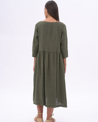 Linen-V-neck-Tiered-Dress-back by baci