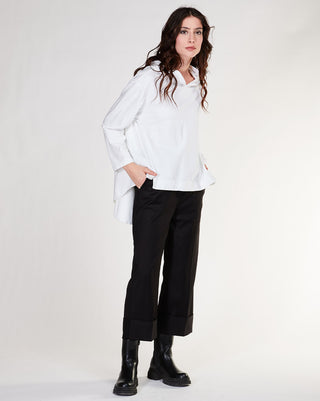 Rolled-Hood-Flyaway-Sweater-white-view by baci