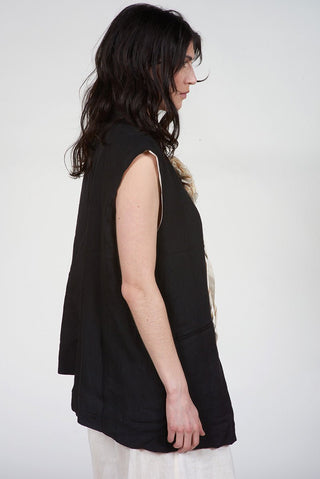 Asymmetric Vest with Welt Pockets - Baci Fashion