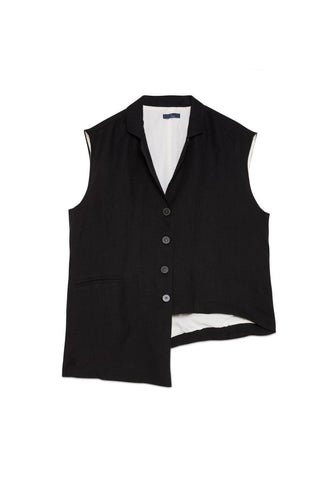 Asymmetric Vest with Welt Pockets - Baci Fashion