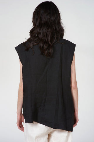 Asymmetric Vest with Welt Pockets - Baci Fashion