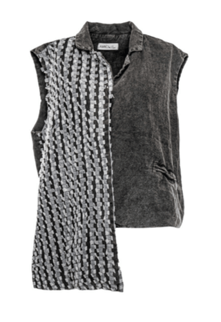 Asymmetrical Vest with Embroidery - Baci Fashion