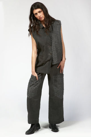 Asymmetrical Vest with Embroidery - Baci Fashion