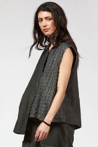 Asymmetrical Vest with Embroidery - Baci Fashion