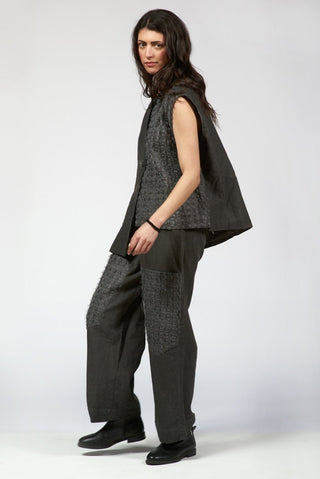 Asymmetrical Vest with Embroidery - Baci Fashion