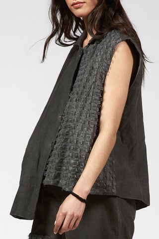 Asymmetrical Vest with Embroidery - Baci Fashion