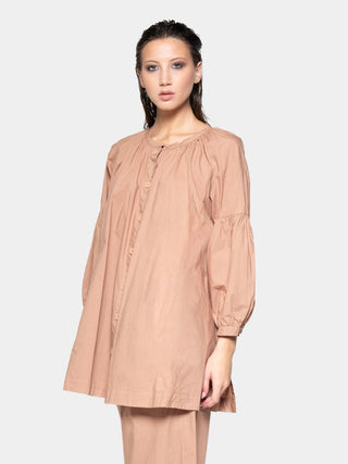 Balloon Sleeve Cotton Peasant Shirt - Baci Fashion