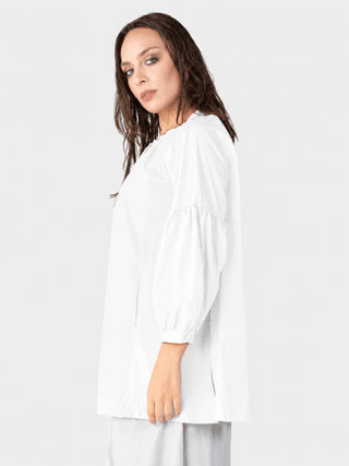 Balloon Sleeve Cotton Peasant Shirt - Baci Fashion