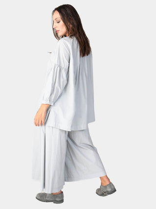 Balloon Sleeve Cotton Peasant Shirt - Baci Fashion