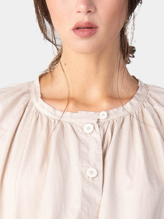 Balloon Sleeve Cotton Peasant Shirt - Baci Fashion