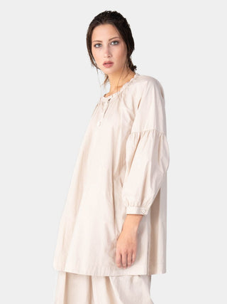 Balloon Sleeve Cotton Peasant Shirt - Baci Fashion