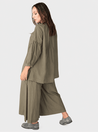 Balloon Sleeve Cotton Peasant Shirt - Baci Fashion