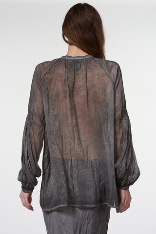 Blouse with Elasticated Neckline and Cuffs - Baci Fashion