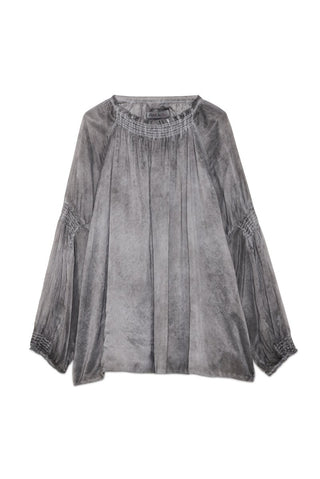 Blouse with Elasticated Neckline and Cuffs - Baci Fashion