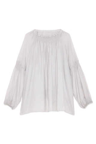 Blouse with Elasticated Neckline and Cuffs - Baci Fashion