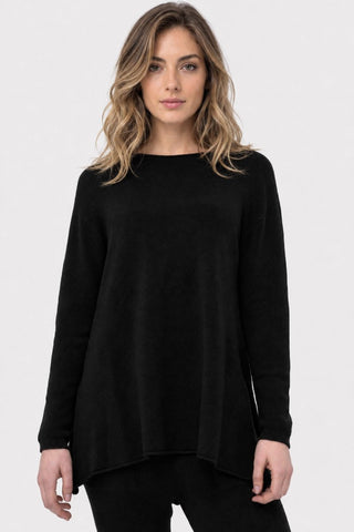 Boatneck Split Seam Sweater - Baci Fashion