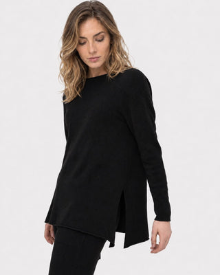 Boatneck Split Seam Sweater - Baci Fashion