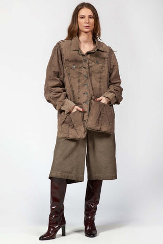 Bomber - Style Jacket with Topstitches - Baci Fashion