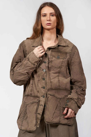 Bomber - Style Jacket with Topstitches - Baci Fashion