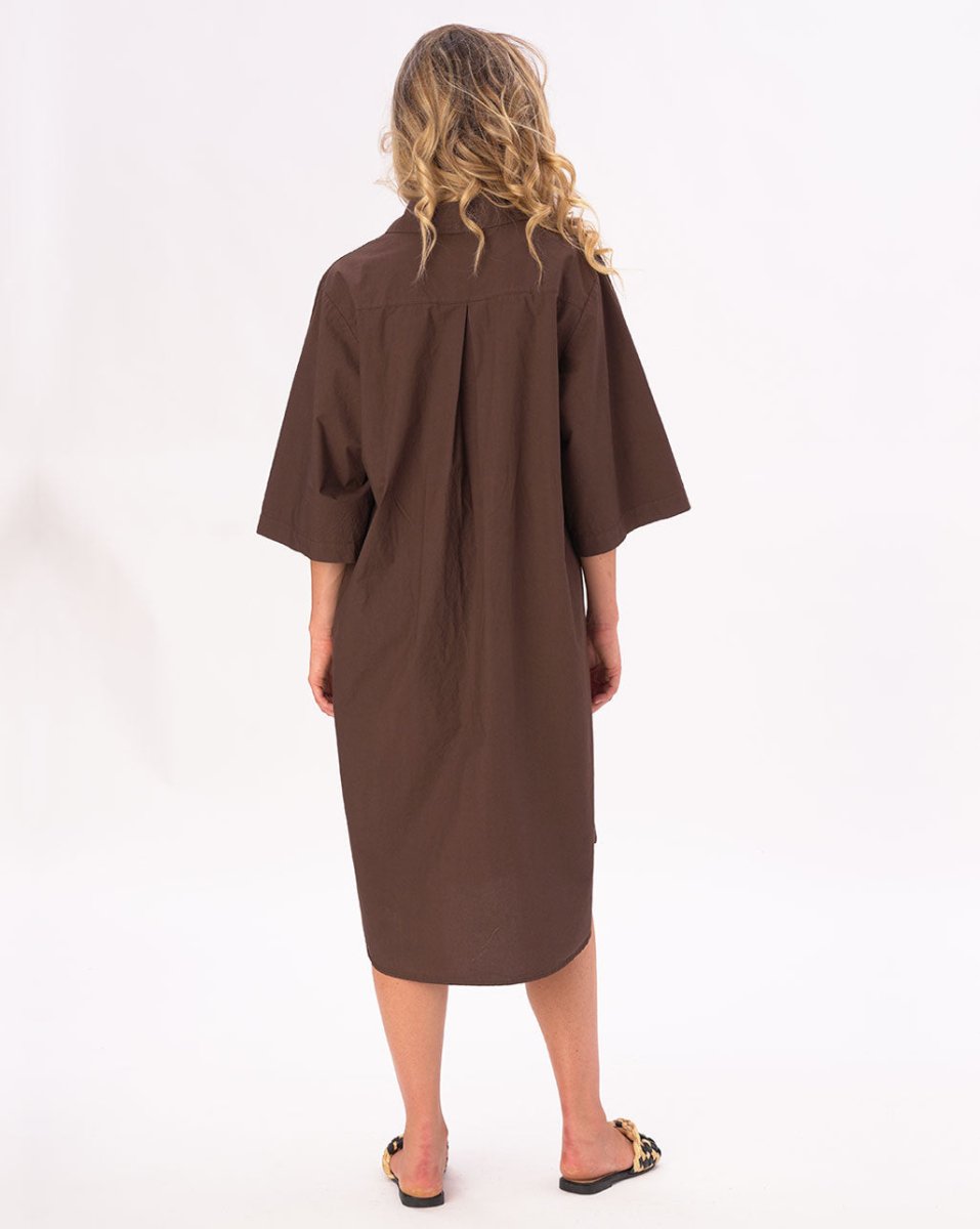 pleated back shirt dress Pleat Back Shirt Dress