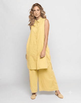 Buttoned Up Sleeveless Dress - Baci Fashion