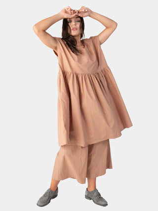 Cap Sleeve Organic Cotton V-Neck Dress - Baci Fashion