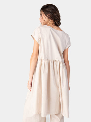 Cap Sleeve Organic Cotton V-Neck Dress - Baci Fashion