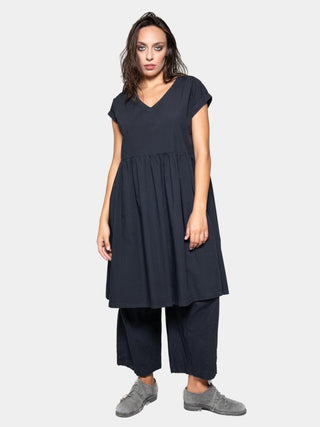 Cap Sleeve Organic Cotton V-Neck Dress - Baci Fashion