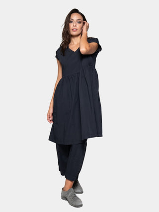 Cap Sleeve Organic Cotton V-Neck Dress - Baci Fashion